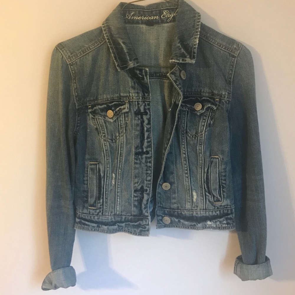 American Eagle Distressed Denim Jacket